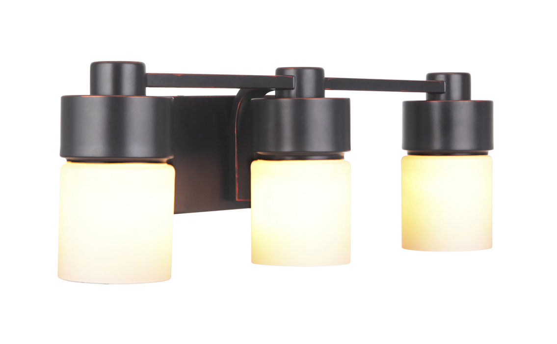 Craftmade 12322FB3 Three Light Vanity, Flat Black