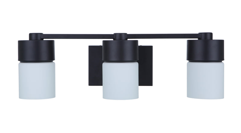 Craftmade 12322FB3 Three Light Vanity, Flat Black