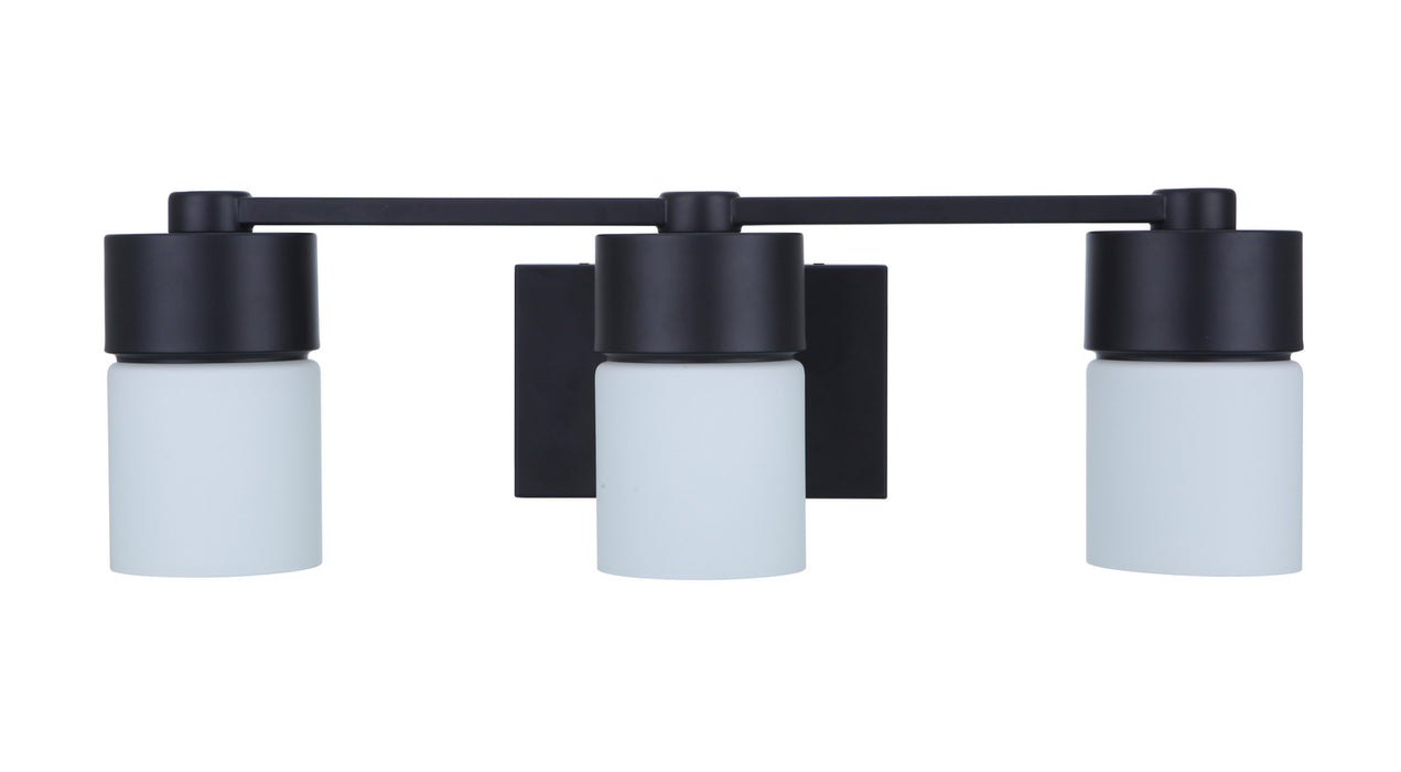 Craftmade 12322FB3 Three Light Vanity, Flat Black