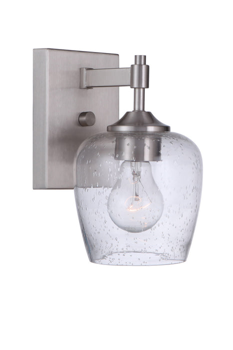 Craftmade 12406BNK1 One Light Wall Sconce, Brushed Polished Nickel