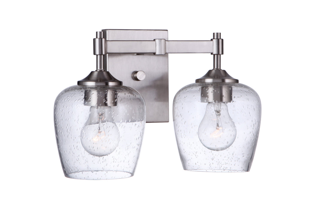 Craftmade 12413BNK2 Two Light Vanity, Brushed Polished Nickel