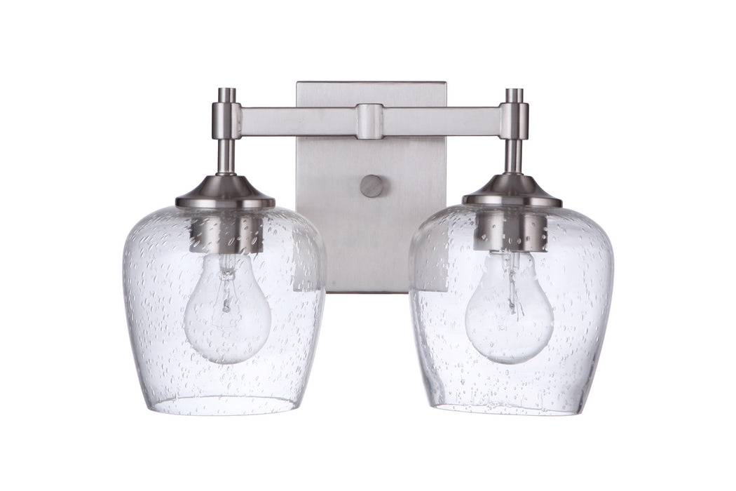 Craftmade 12413BNK2 Two Light Vanity, Brushed Polished Nickel