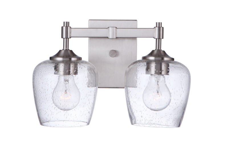 Craftmade 12413BNK2 Two Light Vanity, Brushed Polished Nickel
