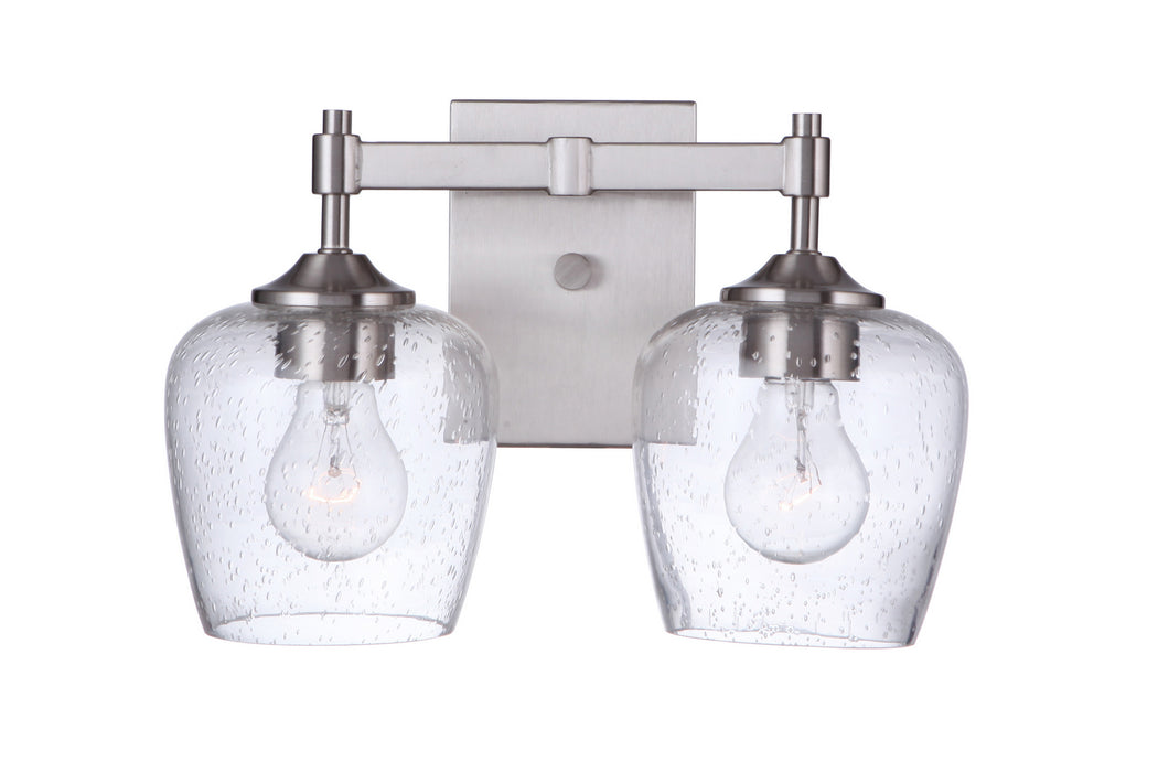 Craftmade 12413BNK2 Two Light Vanity, Brushed Polished Nickel