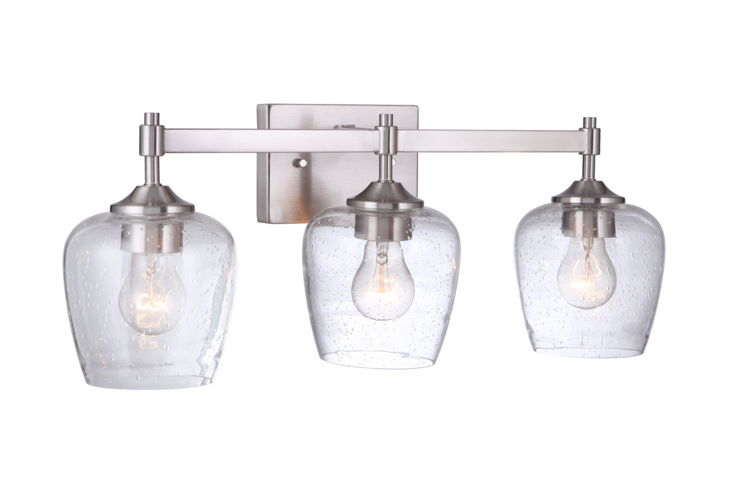 Craftmade 12422BNK3 Three Light Vanity, Brushed Polished Nickel