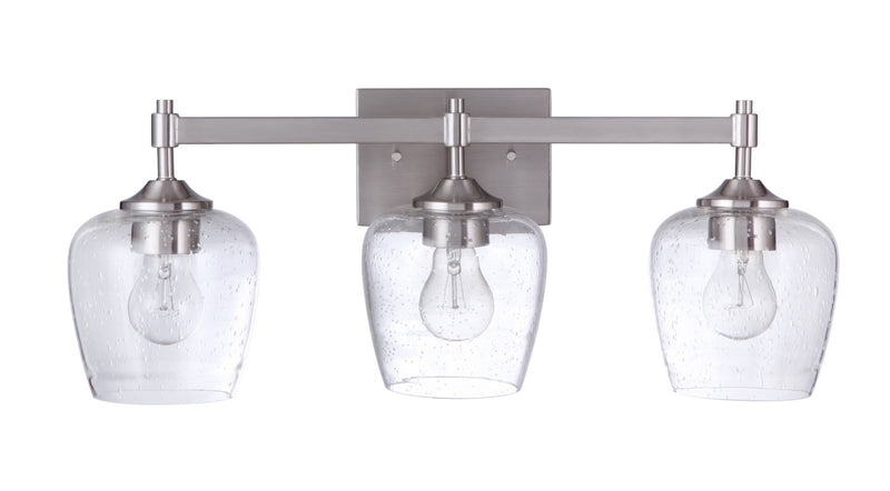 Craftmade 12422BNK3 Three Light Vanity, Brushed Polished Nickel