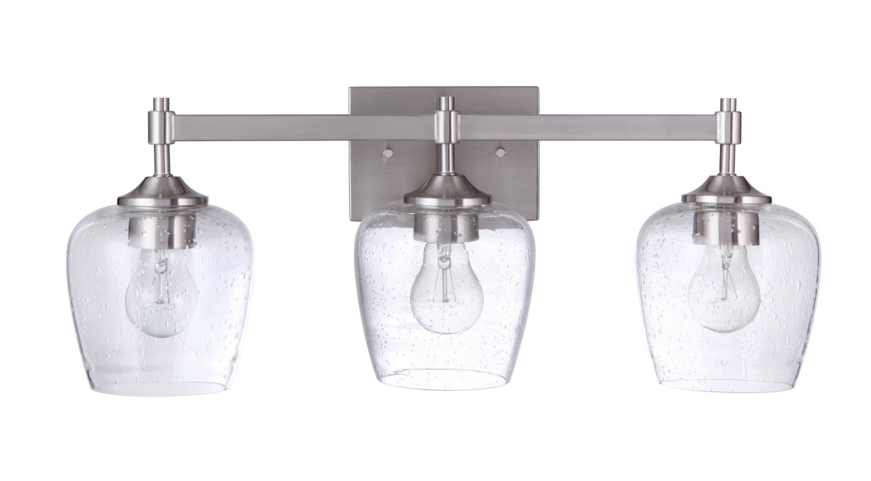 Craftmade 12422BNK3 Three Light Vanity, Brushed Polished Nickel