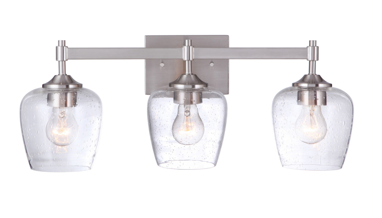 Craftmade 12422BNK3 Three Light Vanity, Brushed Polished Nickel