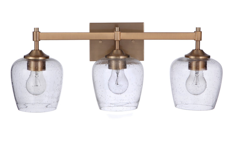 Craftmade 12422SB3 Three Light Vanity, Satin Brass