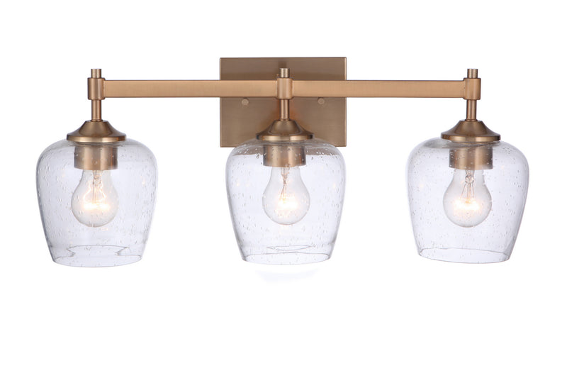 Craftmade 12422SB3 Three Light Vanity, Satin Brass