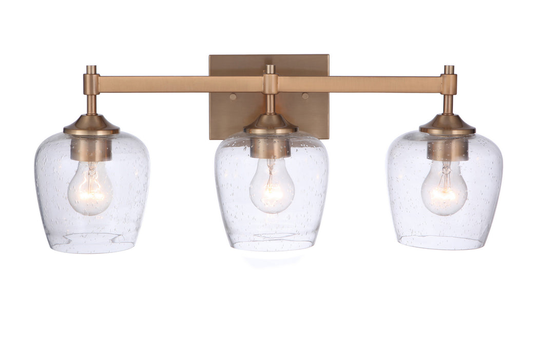 Craftmade 12422SB3 Three Light Vanity, Satin Brass