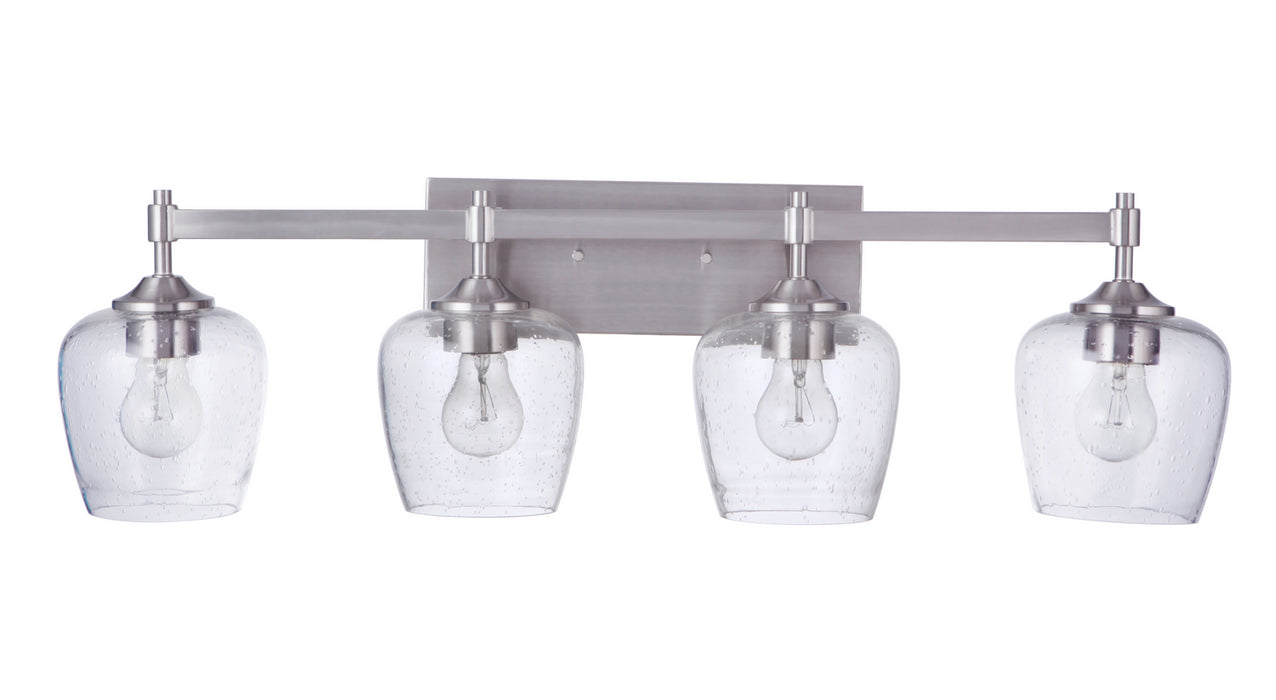 Craftmade 12430BNK4 Four Light Vanity, Brushed Polished Nickel