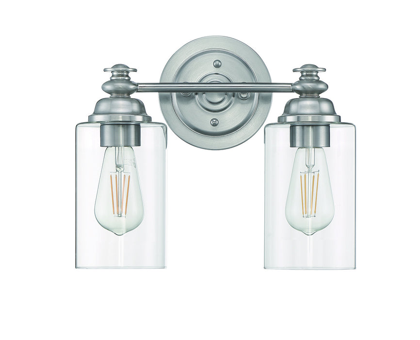 Craftmade 49802-BNK-C Two Light Vanity, Brushed Polished Nickel