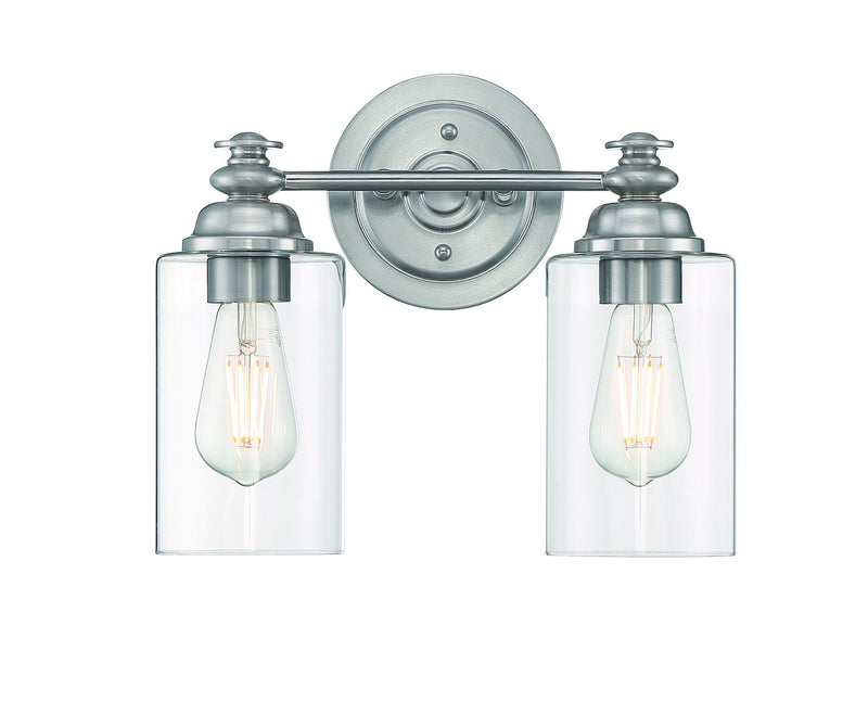 Craftmade 49802-BNK-C Two Light Vanity, Brushed Polished Nickel