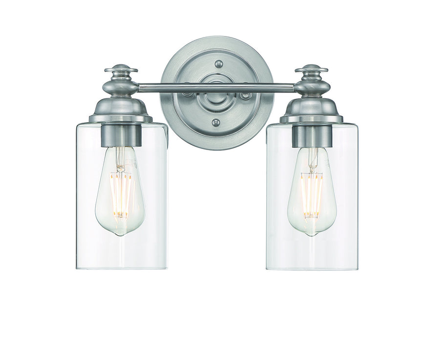Craftmade 49802-BNK-C Two Light Vanity, Brushed Polished Nickel