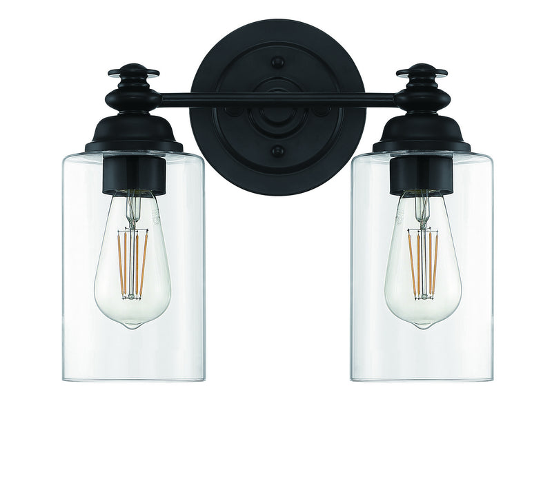 Craftmade 49802-FB-C Two Light Vanity, Flat Black
