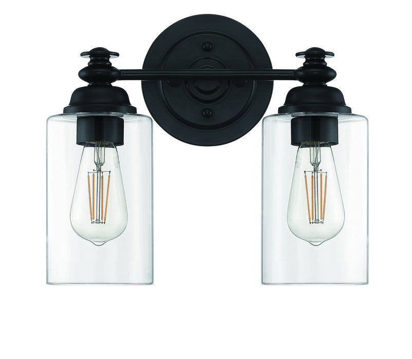 Craftmade 49802-FB-C Two Light Vanity, Flat Black
