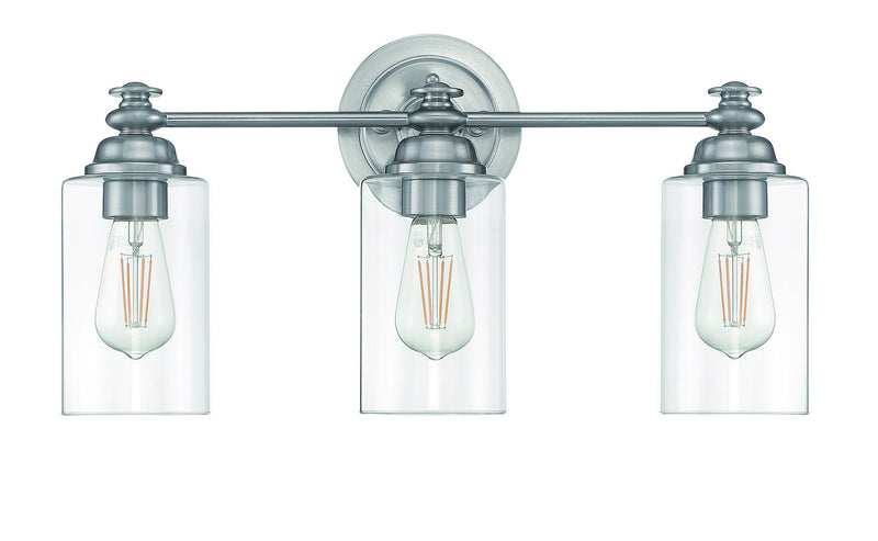 Craftmade 49803-BNK-C Three Light Vanity, Brushed Polished Nickel