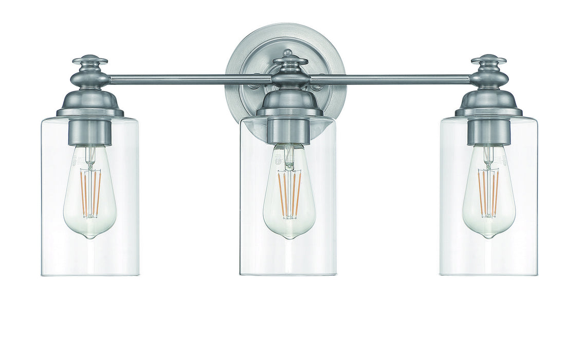 Craftmade 49803-BNK-C Three Light Vanity, Brushed Polished Nickel