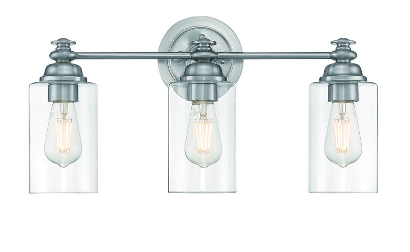 Craftmade 49803-BNK-C Three Light Vanity, Brushed Polished Nickel