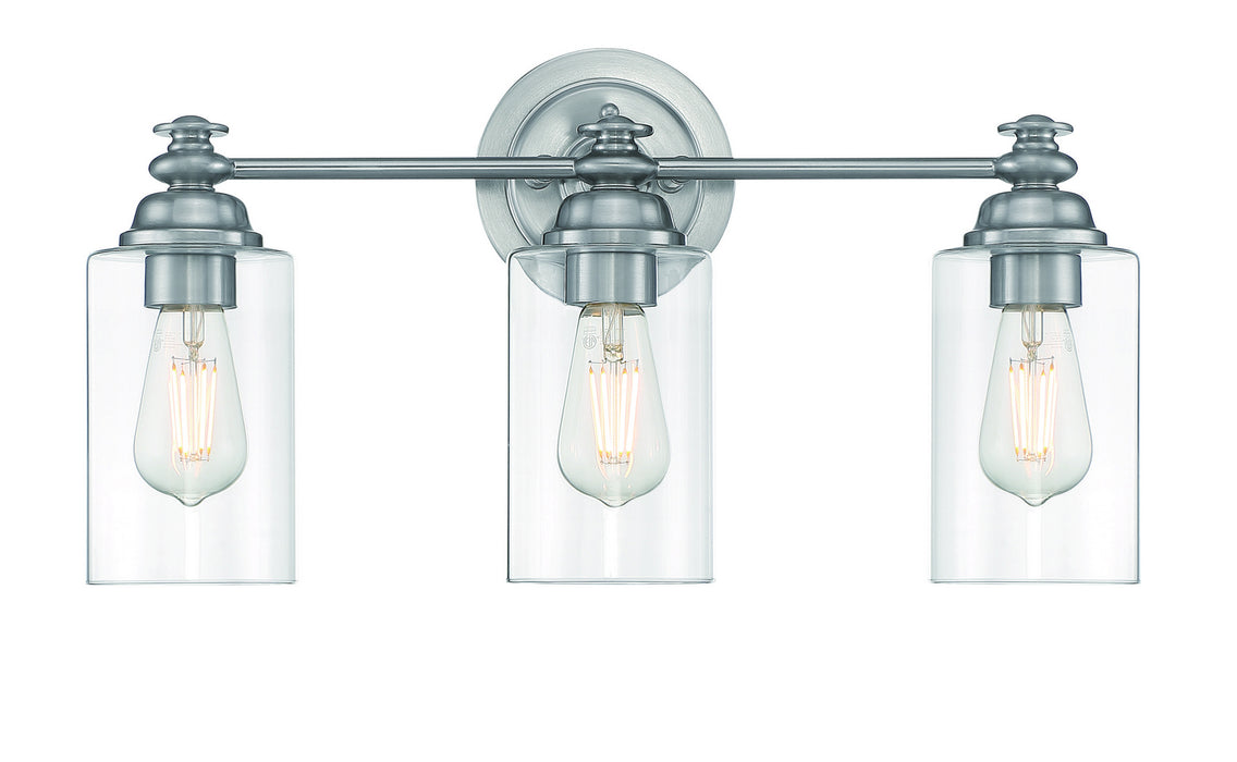 Craftmade 49803-BNK-C Three Light Vanity, Brushed Polished Nickel