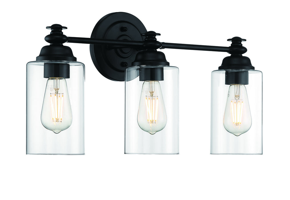 Craftmade 49803-FB-C Three Light Vanity, Flat Black