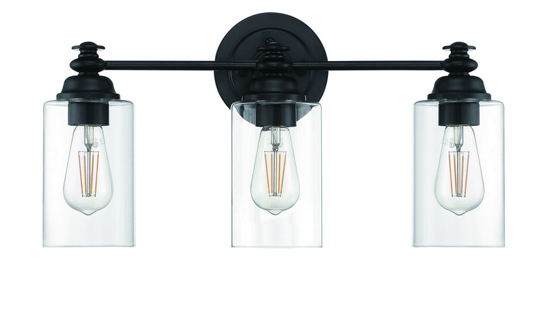 Craftmade 49803-FB-C Three Light Vanity, Flat Black