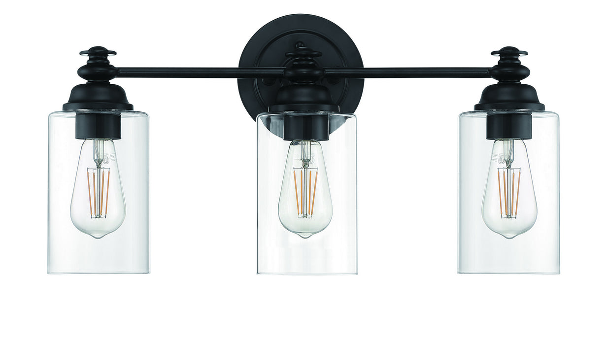 Craftmade 49803-FB-C Three Light Vanity, Flat Black