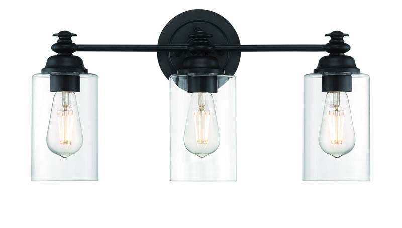Craftmade 49803-FB-C Three Light Vanity, Flat Black