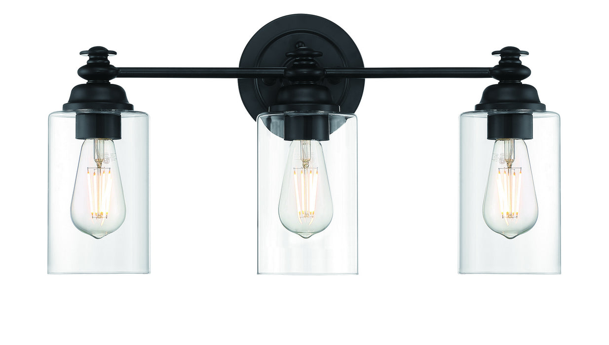 Craftmade 49803-FB-C Three Light Vanity, Flat Black