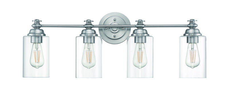 Craftmade 49804-BNK-C Four Light Vanity, Brushed Polished Nickel