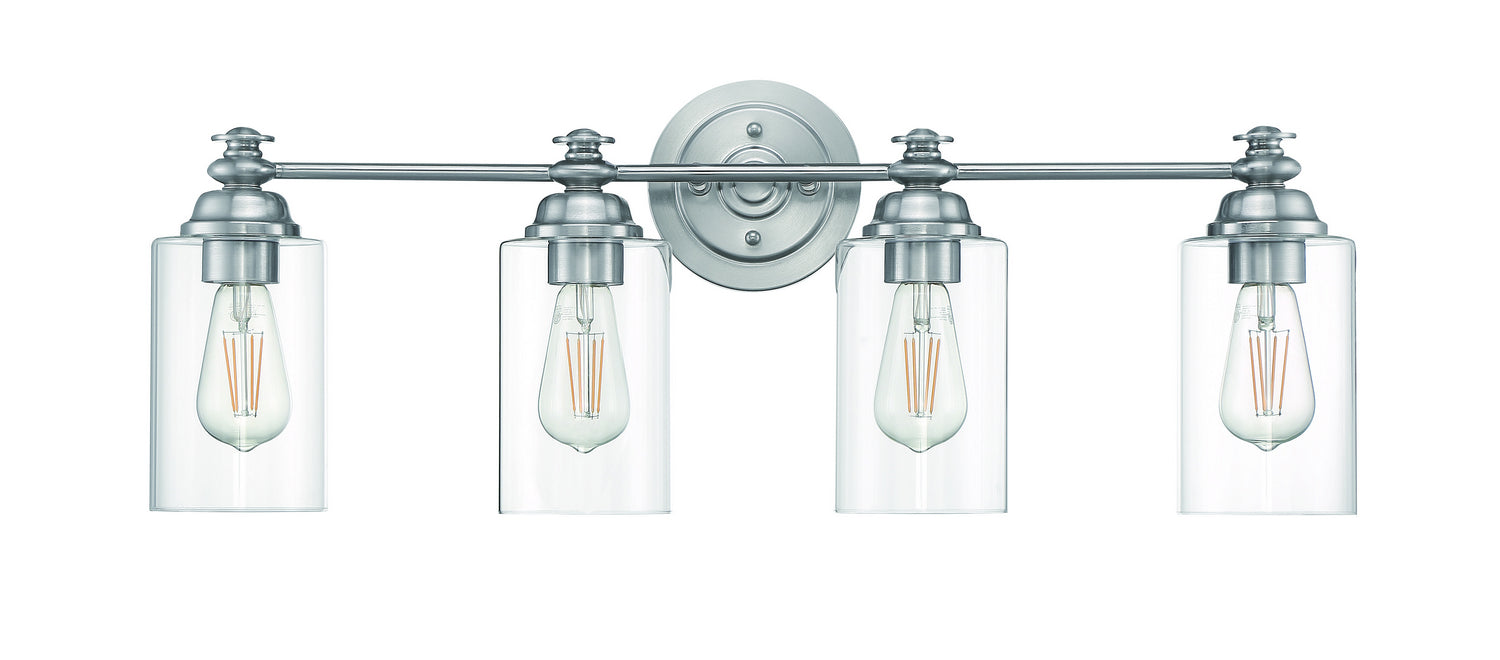 Craftmade 49804-BNK-C Four Light Vanity, Brushed Polished Nickel