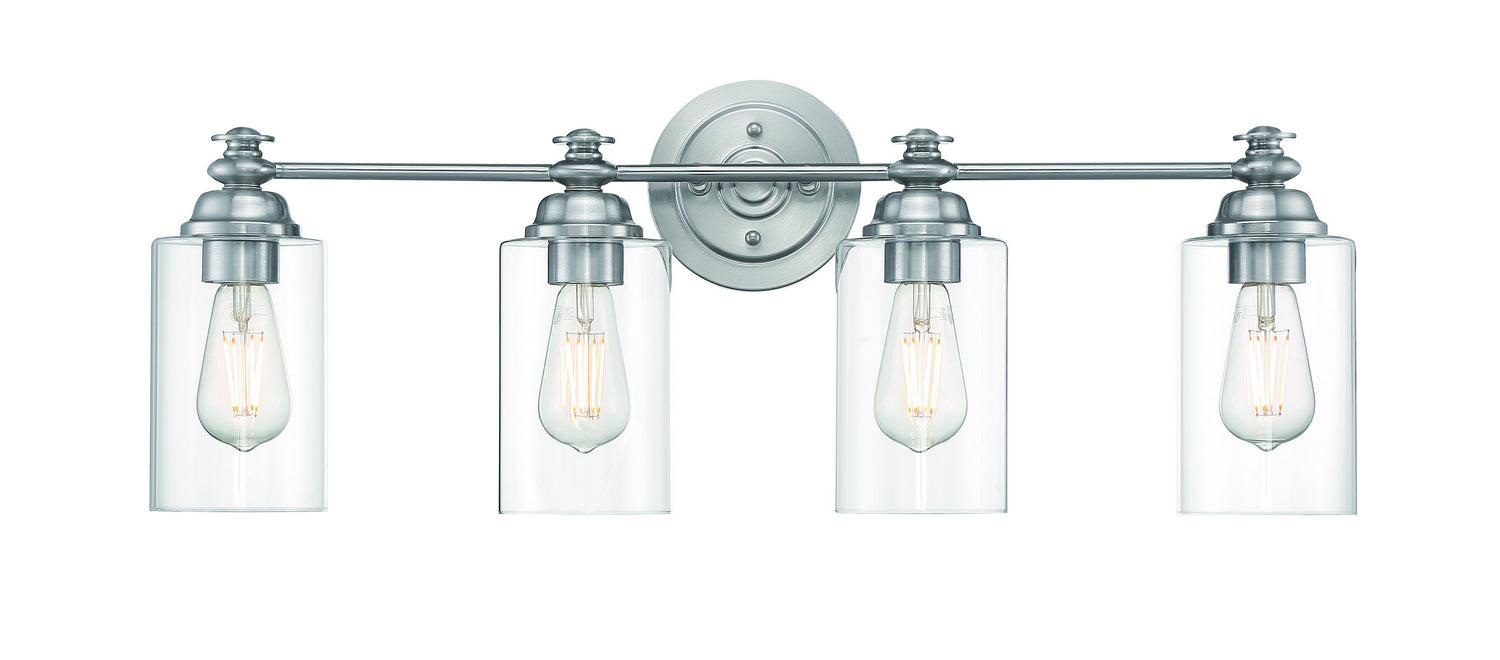 Craftmade 49804-BNK-C Four Light Vanity, Brushed Polished Nickel