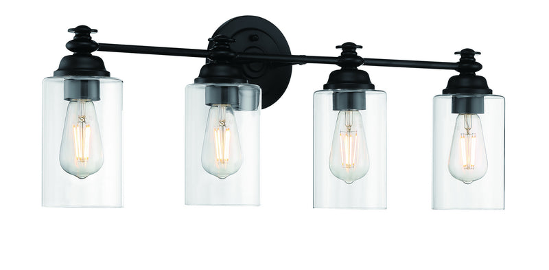 Craftmade 49804-FB-C Four Light Vanity, Flat Black