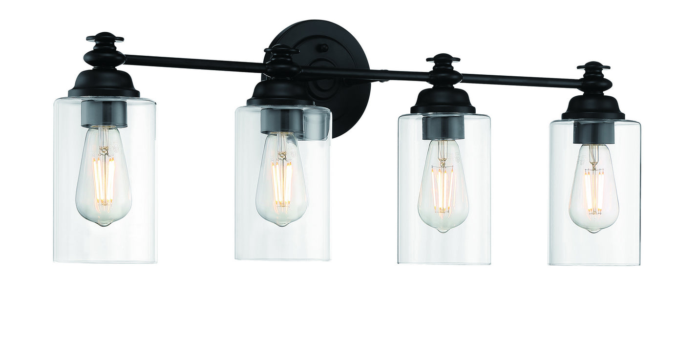 Craftmade 49804-FB-C Four Light Vanity, Flat Black