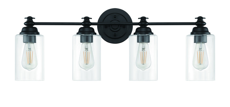 Craftmade 49804-FB-C Four Light Vanity, Flat Black