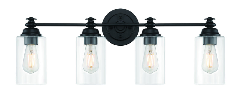 Craftmade 49804-FB-C Four Light Vanity, Flat Black