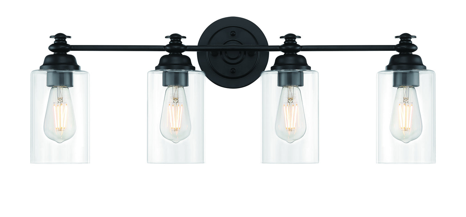 Craftmade 49804-FB-C Four Light Vanity, Flat Black