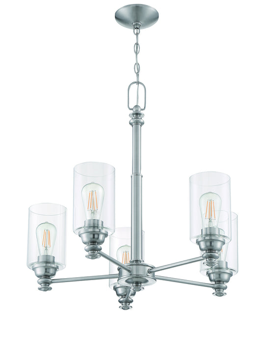 Craftmade 49825-BNK-C Five Light Chandelier, Brushed Polished Nickel