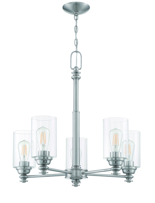 Craftmade 49825-BNK-C Five Light Chandelier, Brushed Polished Nickel