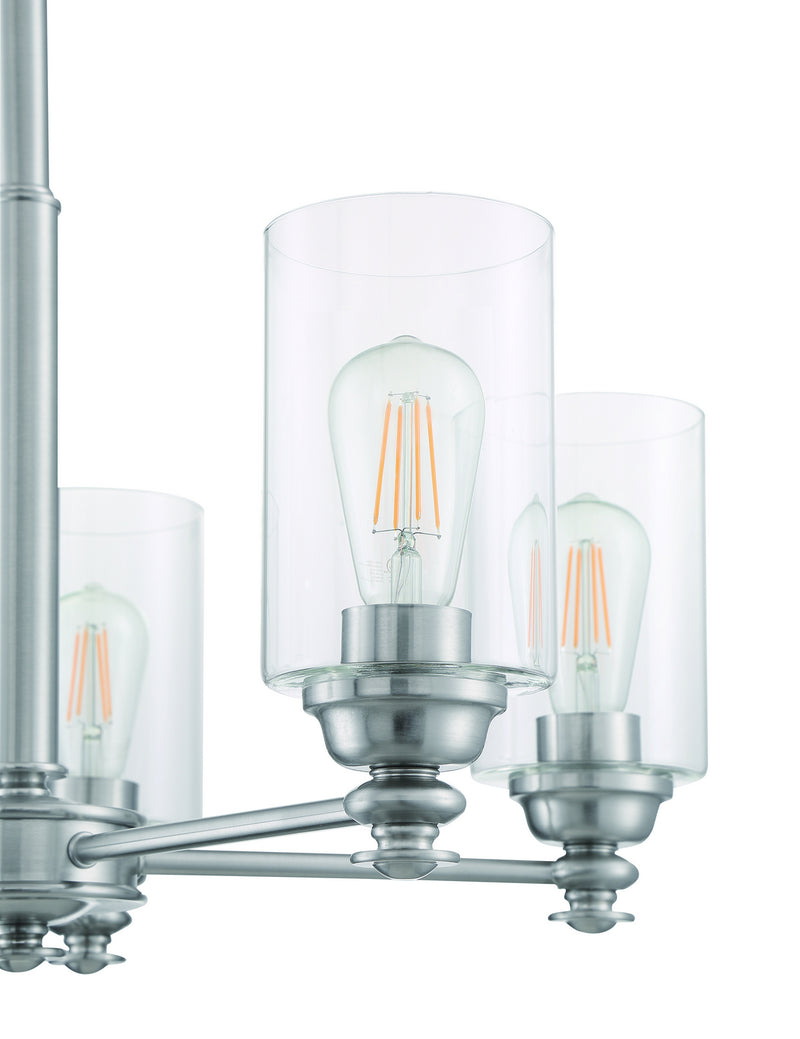 Craftmade 49825-BNK-C Five Light Chandelier, Brushed Polished Nickel