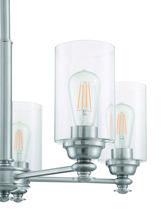 Craftmade 49825-BNK-C Five Light Chandelier, Brushed Polished Nickel