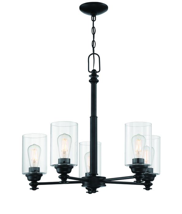 Craftmade 49825-FB-C Five Light Chandelier, Flat Black