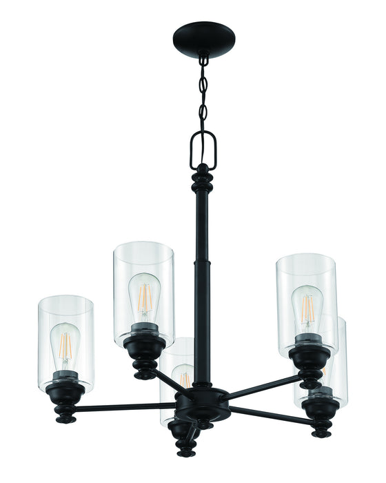Craftmade 49825-FB-C Five Light Chandelier, Flat Black