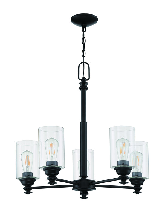 Craftmade 49825-FB-C Five Light Chandelier, Flat Black