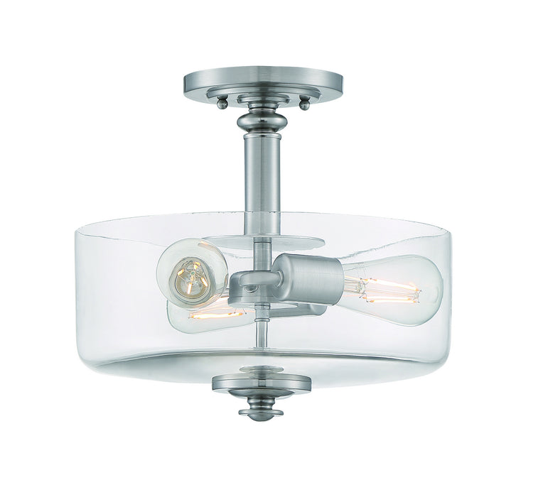 Craftmade 49853-BNK-C Three Light Convertible Semi Flush/Pendant, Brushed Polished Nickel