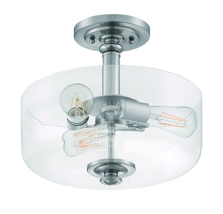 Craftmade 49853-BNK-C Three Light Convertible Semi Flush/Pendant, Brushed Polished Nickel