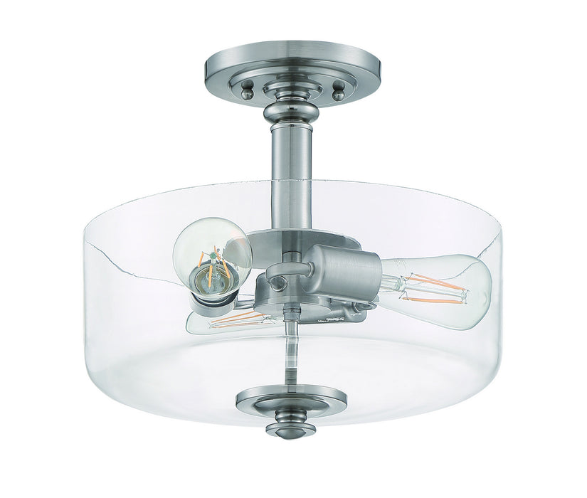 Craftmade 49853-BNK-C Three Light Convertible Semi Flush/Pendant, Brushed Polished Nickel
