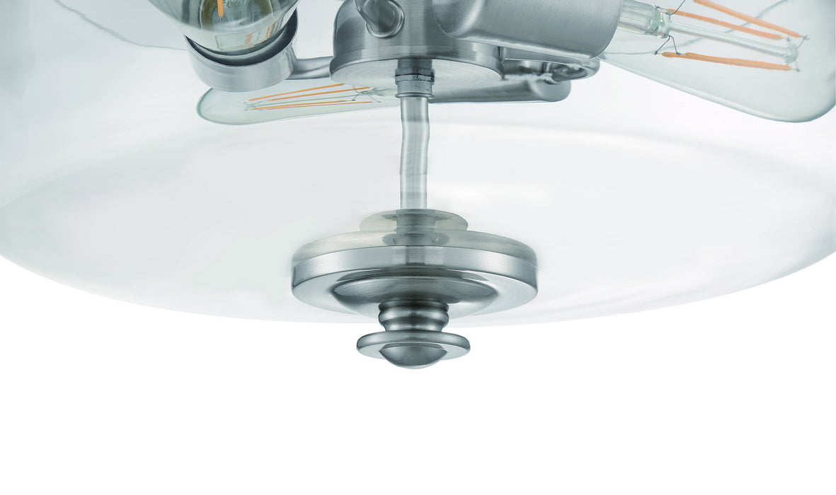 Craftmade 49853-BNK-C Three Light Convertible Semi Flush/Pendant, Brushed Polished Nickel