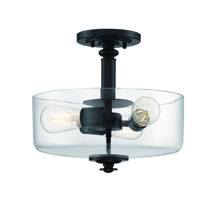 Craftmade 49853-FB-C Three Light Convertible Semi Flush/Pendant, Flat Black